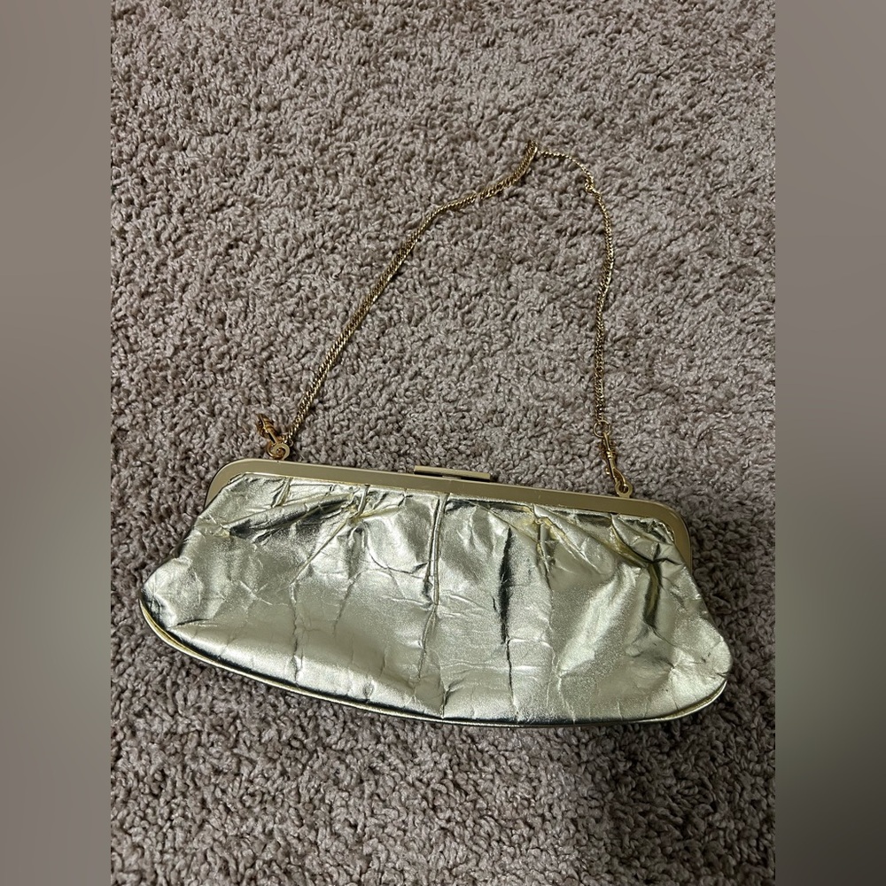 Chic Metallic Clutch with Chain Strap